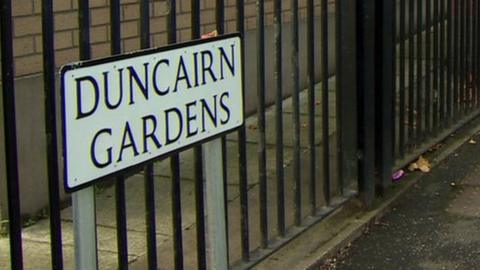 A street sign that reads: Duncairn Gardens