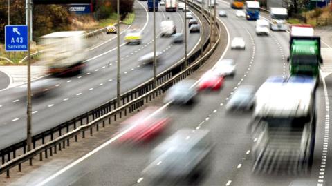 File photo dated 26/10/09 of traffic on a motorway