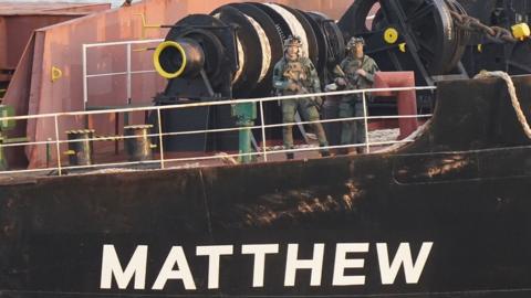Army rangers on MV Matthew ship