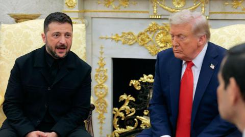 The President of Ukraine, Volodymyr Zelensky and President of the USA Donald Trump.