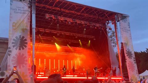 Shed Seven on stage in Museum Gardens