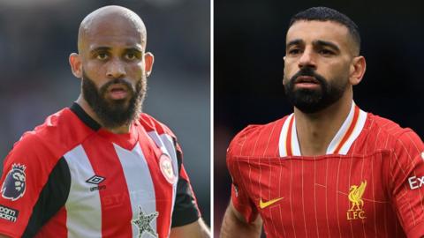 Bryan Mbeumo and Mohamed Salah