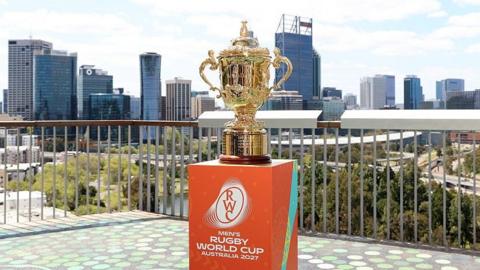 Rugby World Cup trophy in Australia