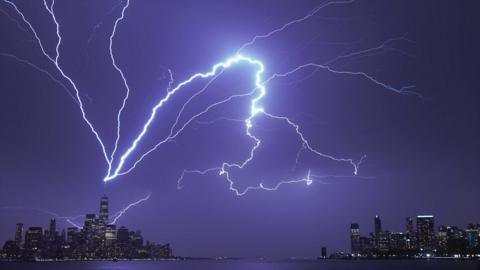 NYC lightning strike