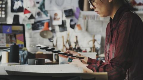 A textile designer in a studio