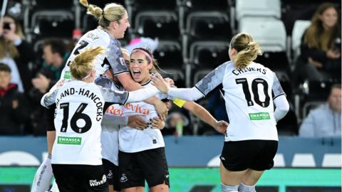 Swansea celebrate Katy Hosford's goal