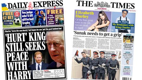 Daily Express and Times Front Pages 16/12