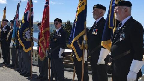 Falklands War veterans on Plymouth Hoe, June 2022