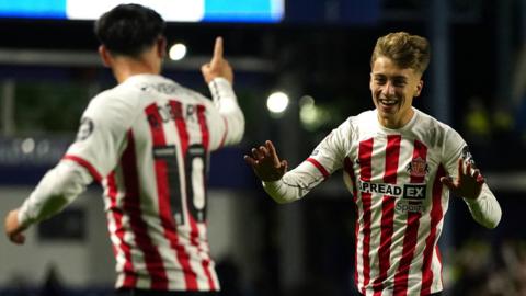 Sunderland's Jack Clarke celebrates scoring at Sunderland