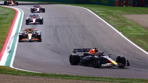Max Verstappen leads at start of Emilia Romagna Grand Prix