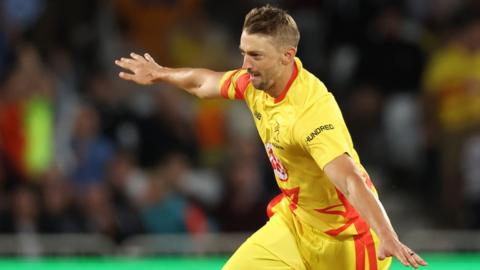 Daniel Sams celebrates a wicket