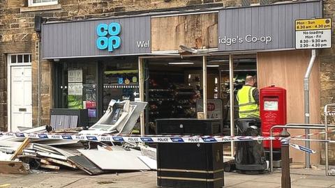 Damage outside shop