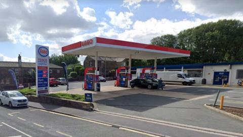 A Tesco Express petrol station in Keighley Road, Halifax