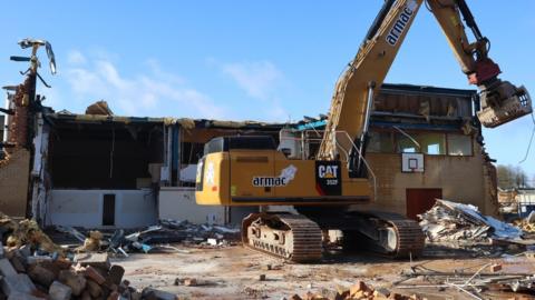 Machinery on the demolition site
