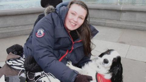 Lucy Watts with her support dog Molly