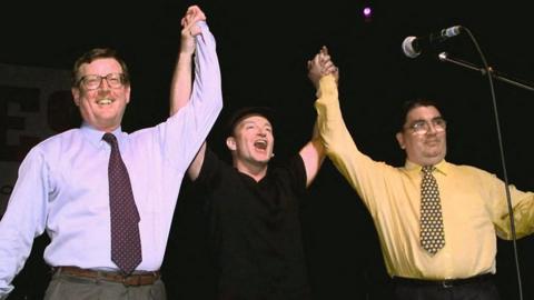 Bono with David Trimble and John Hume