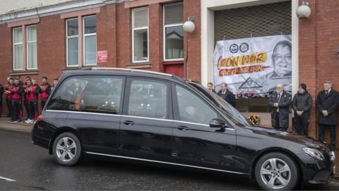 The hearse outside Firhill