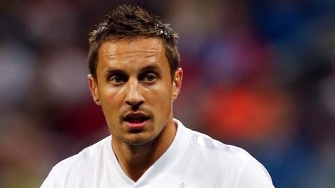 Phil Jagielka playing at centre-back for England against Italy at the 2014 Fifa World Cup in Brazil