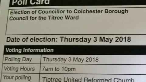 Polling card with spelling error