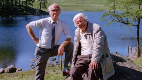 Andrew Nichol (right) and Alfred Wainwright together in the Lake District