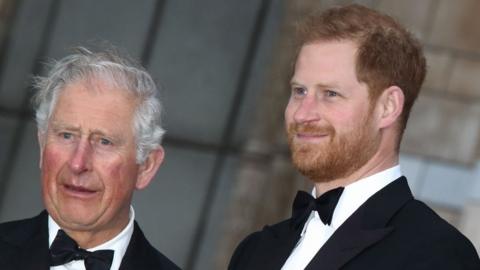 Prince Charles and Prince Harry at the premiere of Netflix's Our Planet in 2019