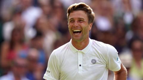 Liam Broady celebrates win