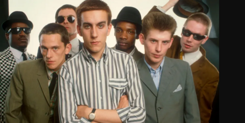 The Specials circa 1979-81. From left to right: Neville Staple, Horace Panter, John Bradbury, Terry Hall, Lynval Golding, Roddy Radiation and Jerry Dammers.
