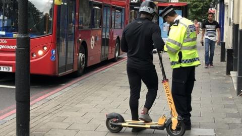E-scooter riders stopped in Islington