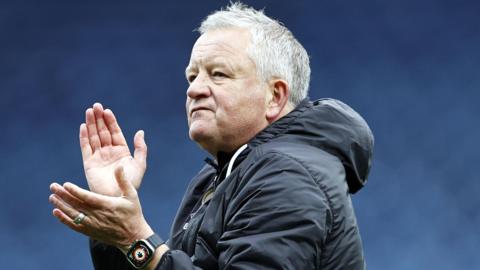 Chris Wilder applauding the fans after Sheffield United's 2-0 victory over Blackburn Rovers.