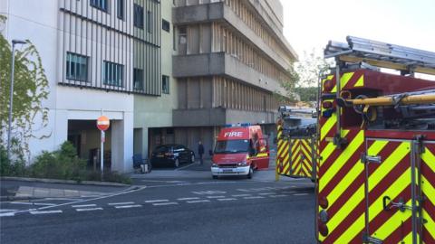 Fire crews at Bristol Royal Infirmary's haematology and oncology centre