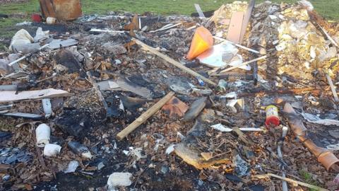 Rubbish dumped next door to Hastings Cemetery