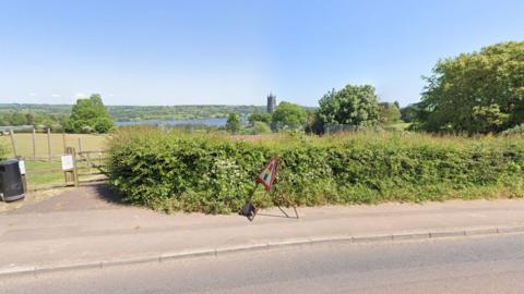 The tennis courts and Mead playing field in Blagdon, North Somerset