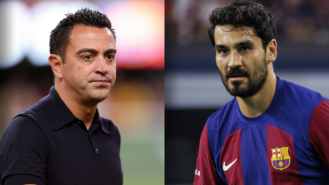 Barcelona boss Xavi and new signing Ilkay Gundogan