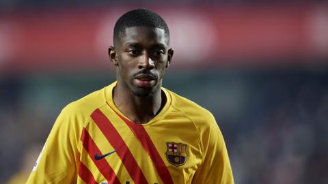 Ousmane Dembele playing for Barcelona