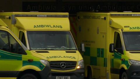 Ambulances outside Morriston Hospital this week