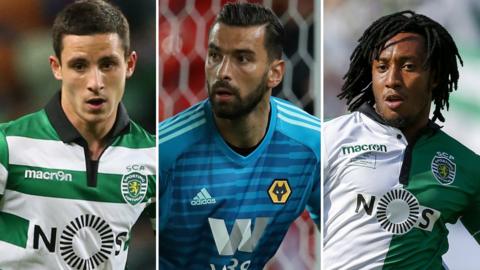 Gelson Martins, Rui Patricio and Daniel Podence