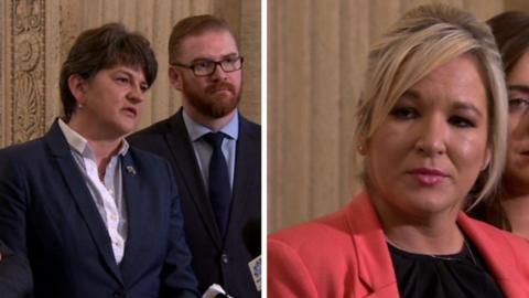 Arlene Foster (left) and Michelle O'Neill