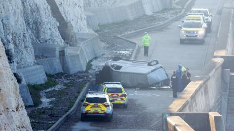 Crashed van