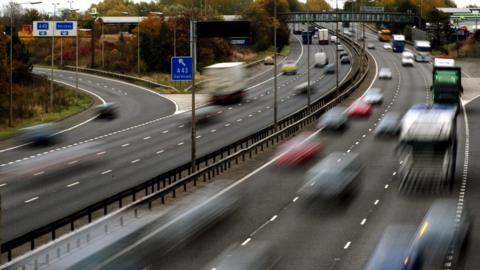 Vehicles on a motorway