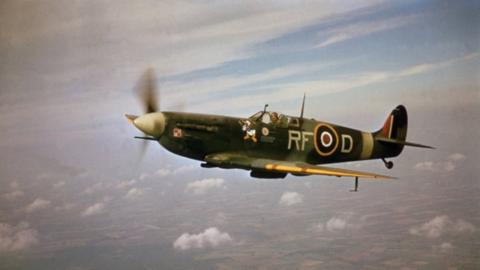 A Spitfire from a Polish squadron patrols the skies in 1942