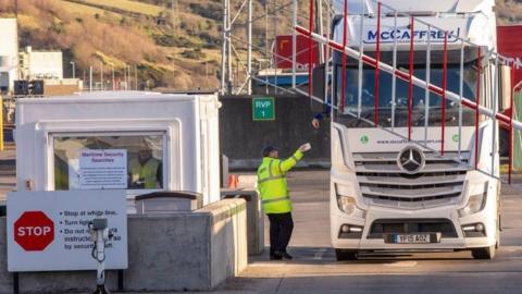 Lorries at port