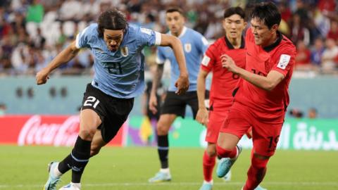 Edinson Cavani against South Korea