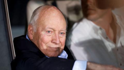 Former U.S. Vice President Dick Cheney looks on during the primary election night party of Republican candidate U.S. Representative Liz Cheney in Jackson, Wyoming, U.S. August 16, 2022. 