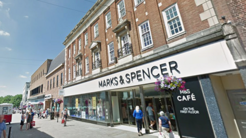 A photograph of Marks & Spencer in Chesterfield when it was open