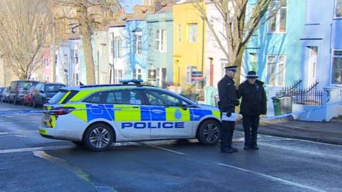Sussex Police at the scene