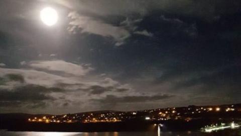 Picture of the full moon taken in Pembrokeshire