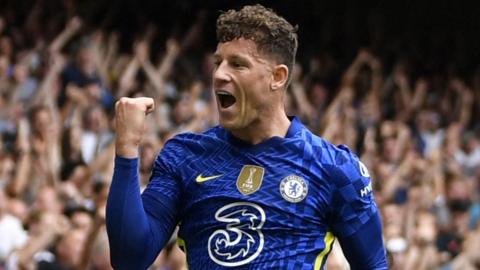 Chelsea midfielder Ross Barkley celebrates a goal