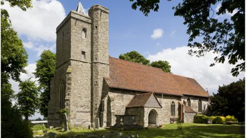 View of St James' Church, Cooling, Hoo Peninsula, Medway, Kent,