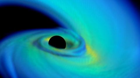 Simulation: Neutron star falling into a black hole