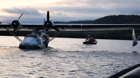 The Catalina flying boat had been attempting to take off from Loch Ness when it developed engine problems.